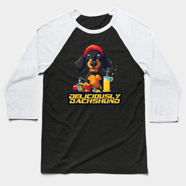 Deliciously Dachshund Baseball T-Shirt by Oddities Outlet